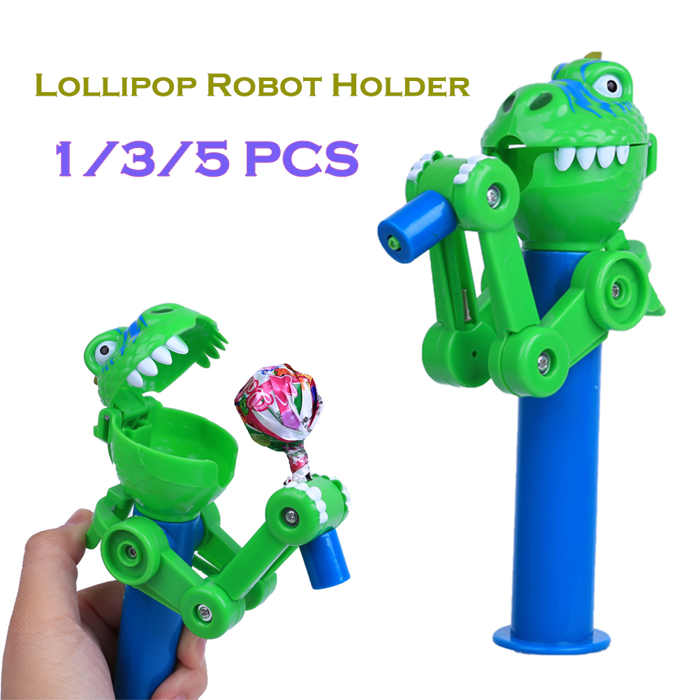 Spicy Food Snacks - 1/3/5PCS Dinosaurus Lollipop Robot Houder Creatieve
