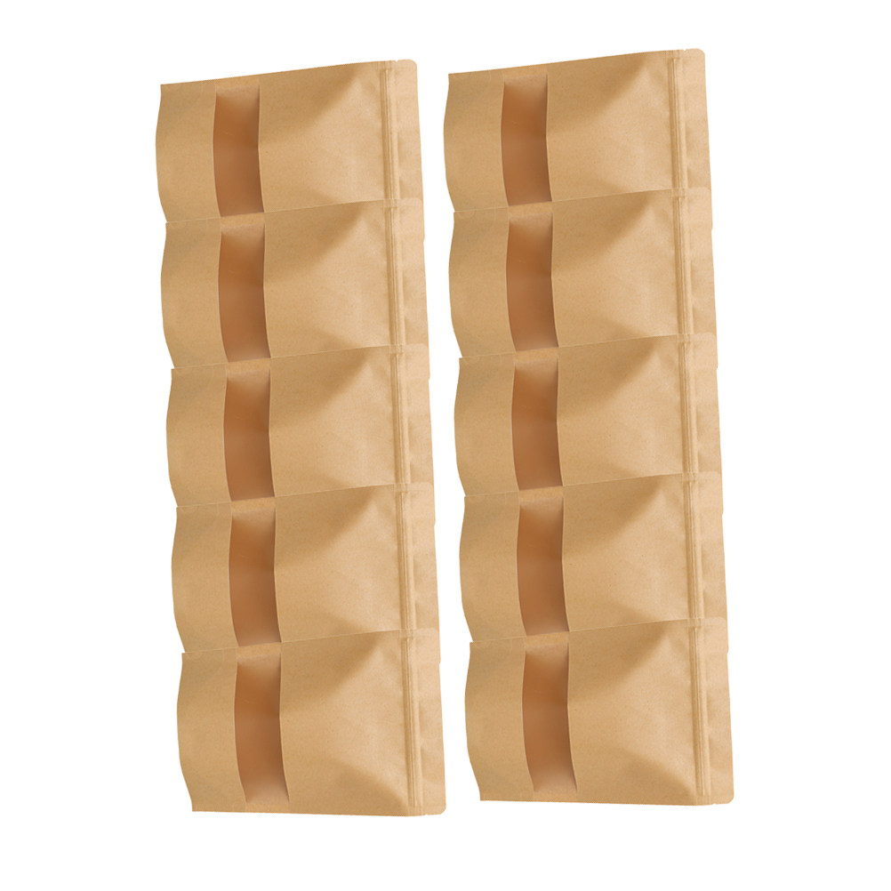 Snacks Food In Us - 50 stuks voedselopslag kraftpapierzakken met ritssluiting,