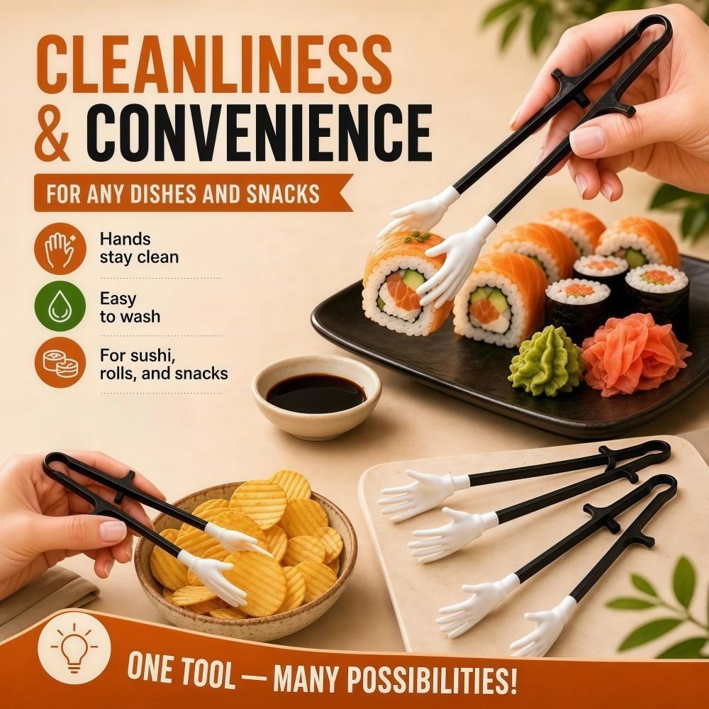 Food Snacks Game - Creatieve herbruikbare vinger-snack-eetstokjes PLA palmvormige vinger-snack-tangen