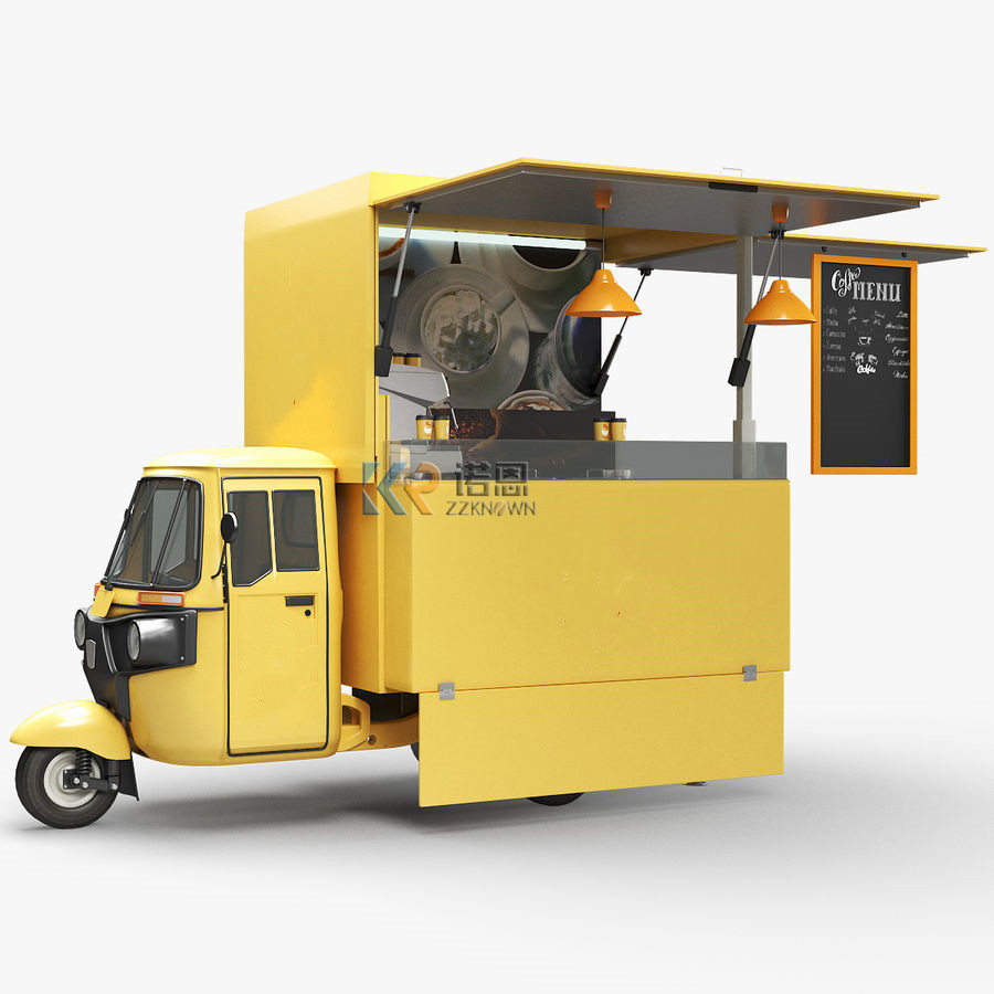 Food Truck With Snacks - Nieuw ontwerp Straat elektrische driewieler Voedselaanhangwagen